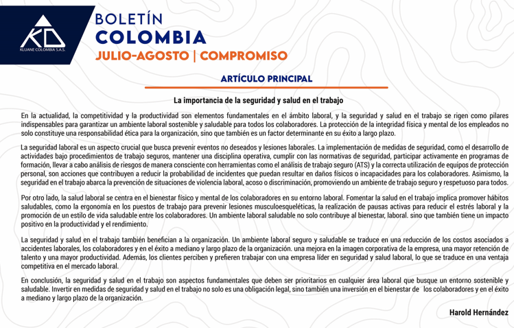Boletín Colombia, julio – agosto